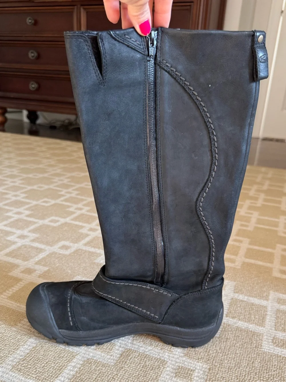 KEEN Black Leather KEEN.DRY Tall Waterproof Boots Comfort Winter Women’s 10